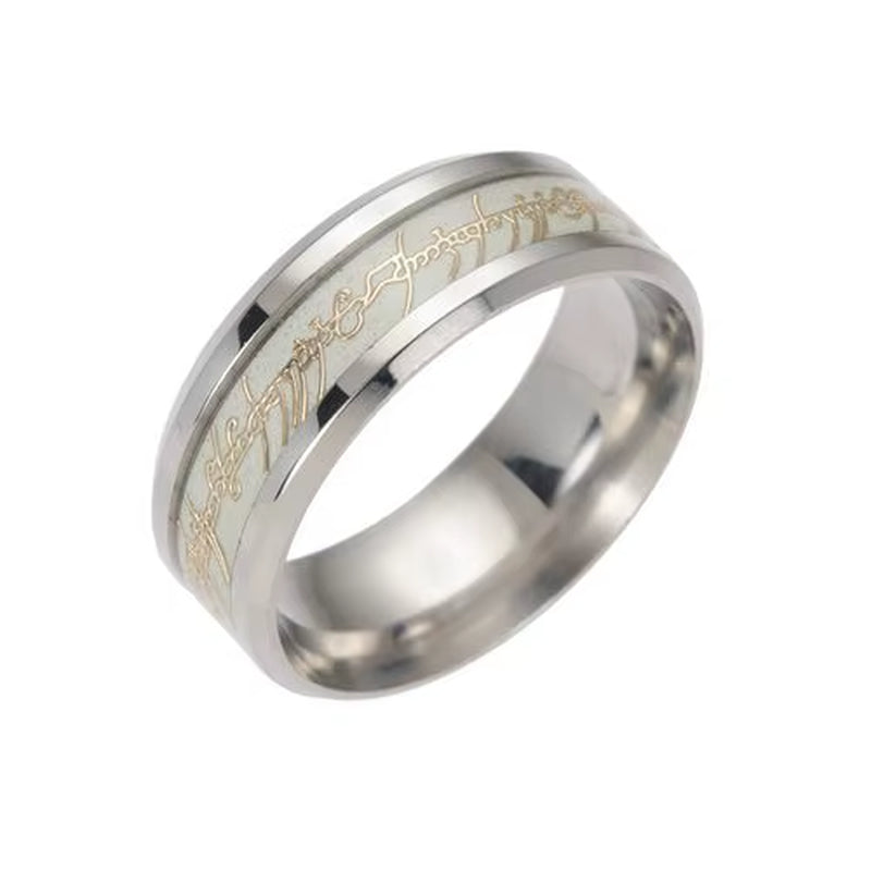 Luminous Dragon Rings for Men Black Gold Blue Color Stainless Steel Women Rings Trendy Glow in the Dark Male Band Ring Jewelry