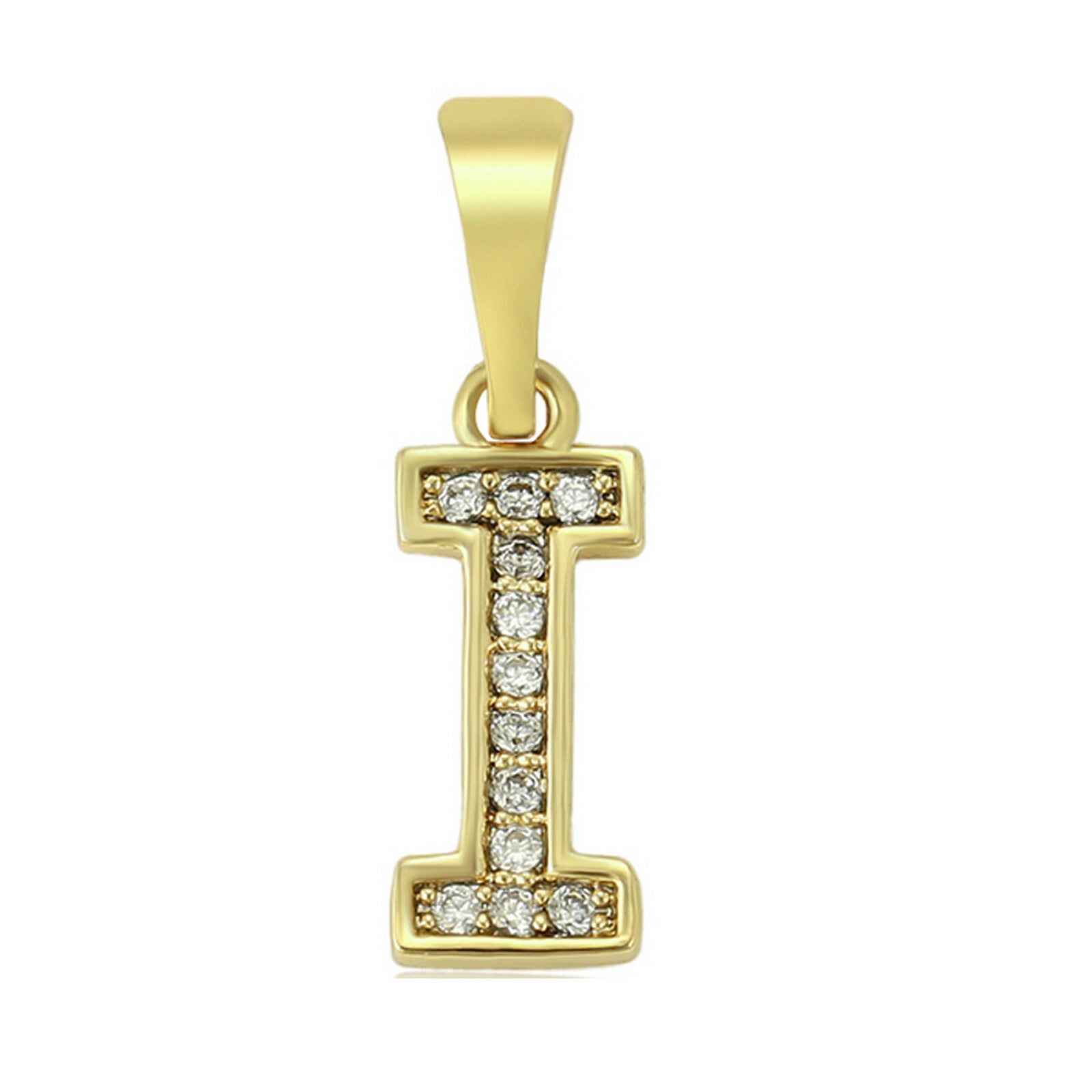 14K Gold Plated Initial Letter Name Pendant Necklace plus Chain. Oro Laminado