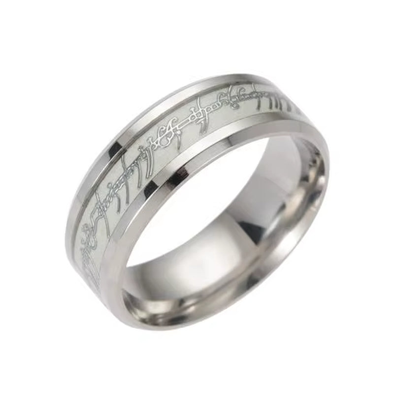 Luminous Dragon Rings for Men Black Gold Blue Color Stainless Steel Women Rings Trendy Glow in the Dark Male Band Ring Jewelry