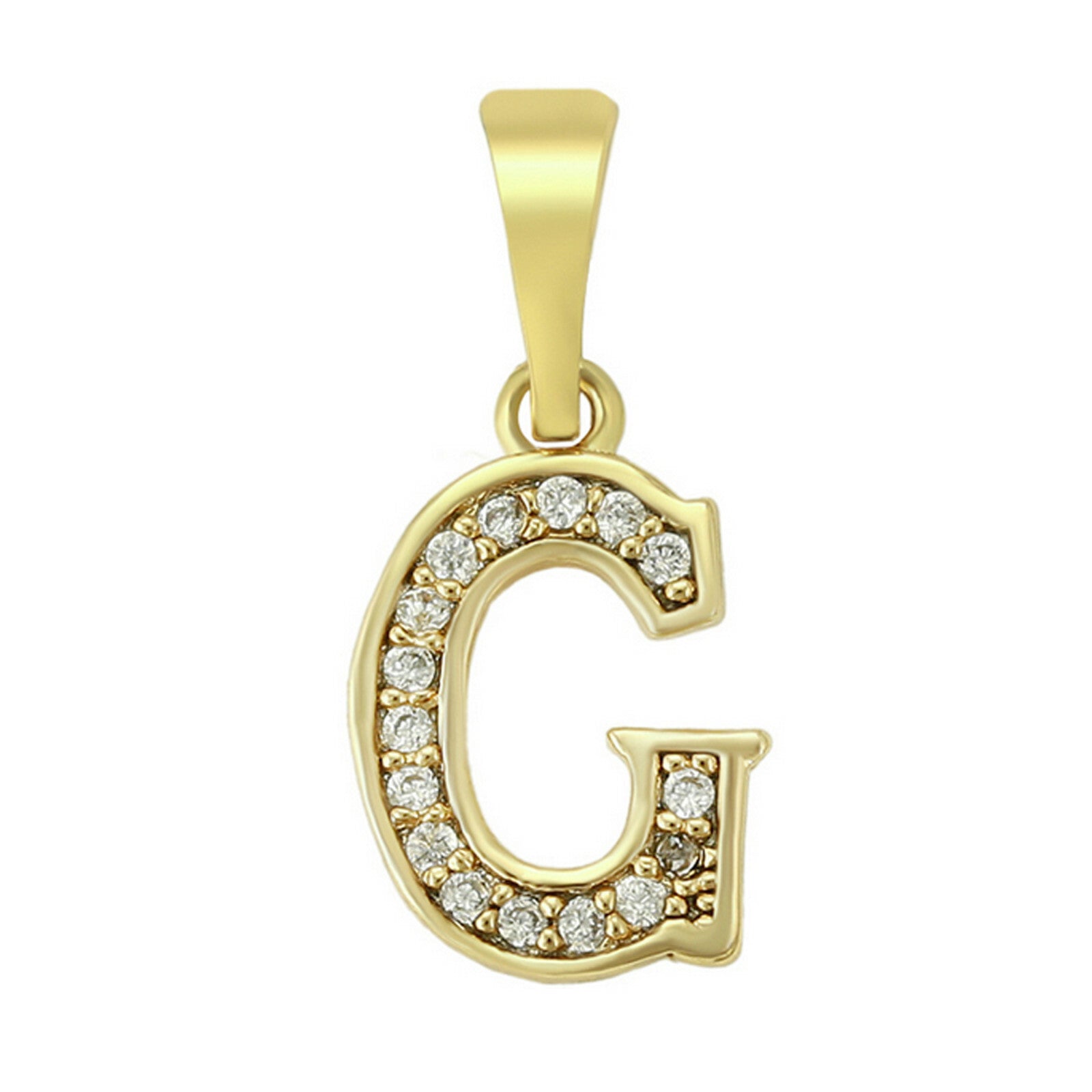 14K Gold Plated Initial Letter Name Pendant Necklace plus Chain. Oro Laminado