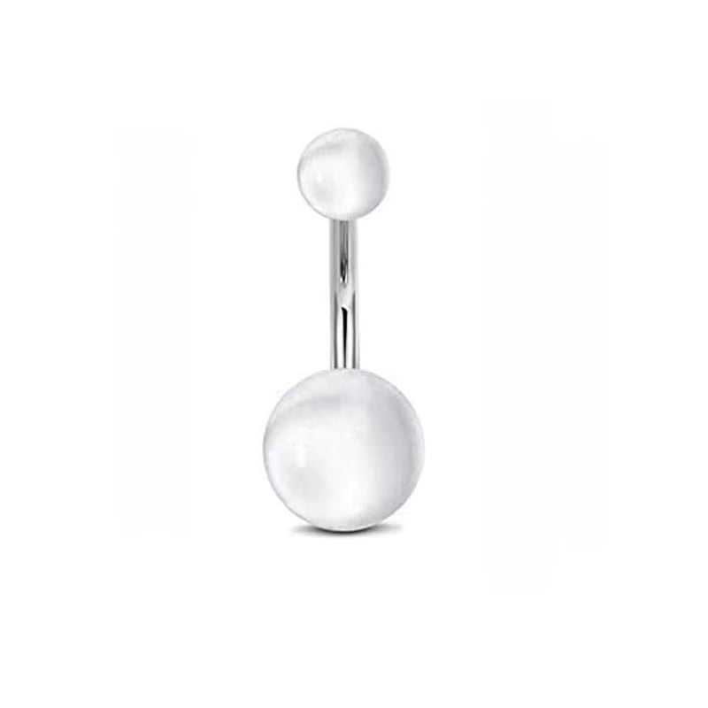 1Pc 14G Belly Button Ring Navel Nombril Piercing Surgical Steel Ear Rings CZ Body Piercing Jewelry 10 Mm Bar for Women Piercing