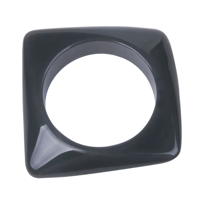 HUANZHI Vintage Resin Acrylic Geometric Irregular Square Quadrilateral Bangle Simple Style Bracelet for Women 2021 New Jewelery