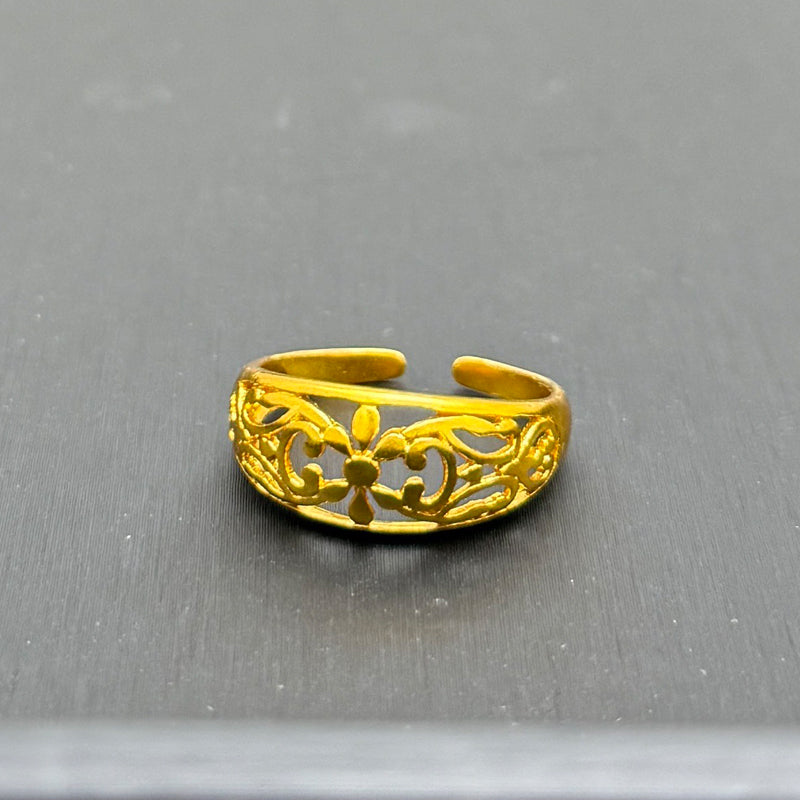 24K Gold Jewelry,Adjustable Flowers Ring Gold Sterling Jewelry for Women