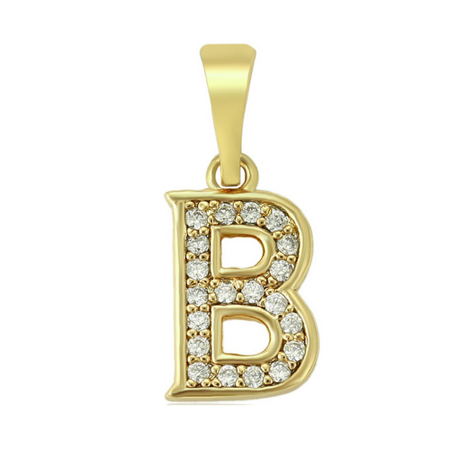 14K Gold Plated Initial Letter Name Pendant Necklace plus Chain. Oro Laminado