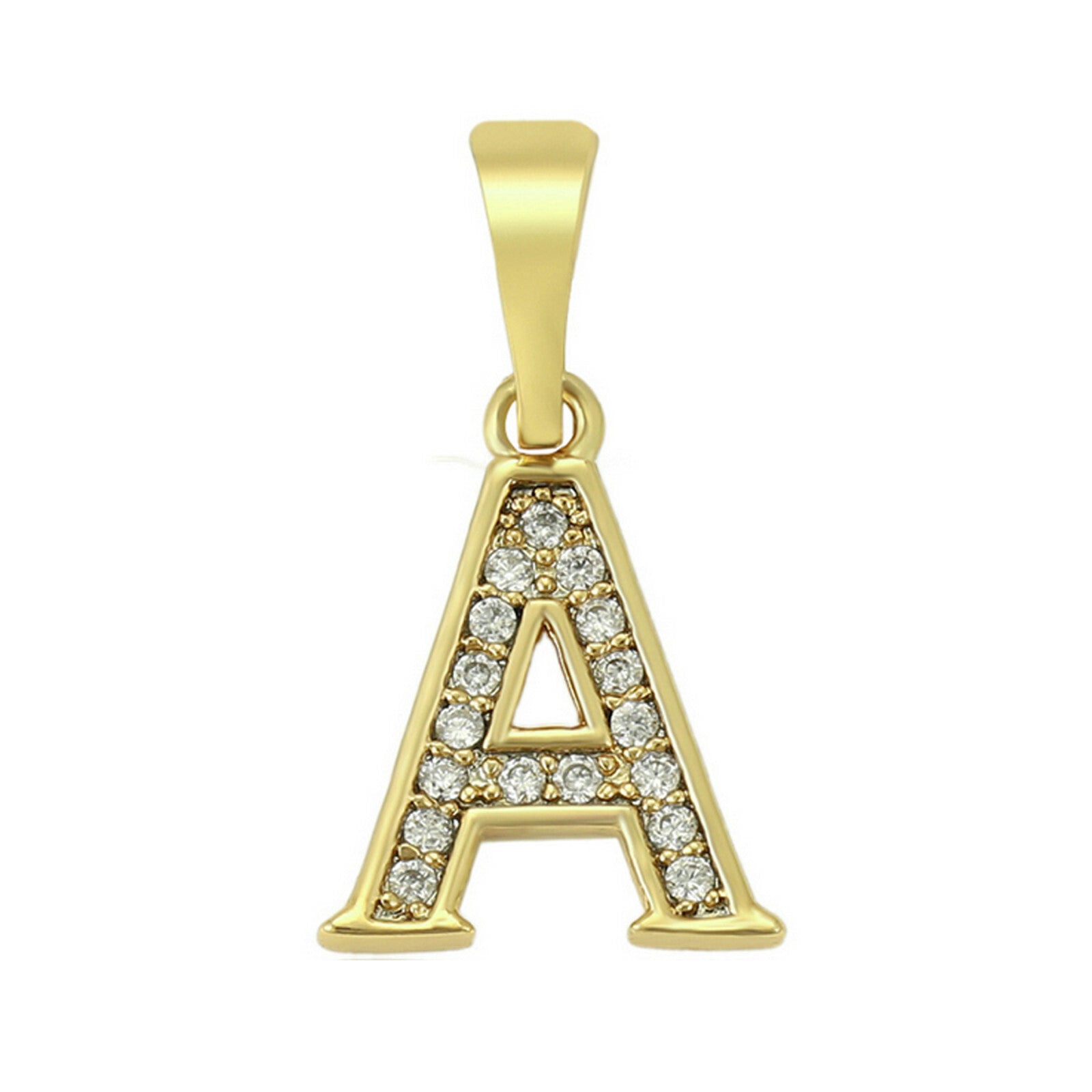 14K Gold Plated Initial Letter Name Pendant Necklace plus Chain. Oro Laminado