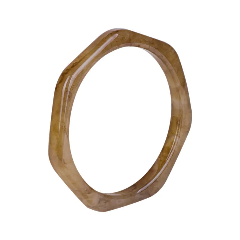 HUANZHI Vintage Resin Acrylic Geometric Irregular Square Quadrilateral Bangle Simple Style Bracelet for Women 2021 New Jewelery