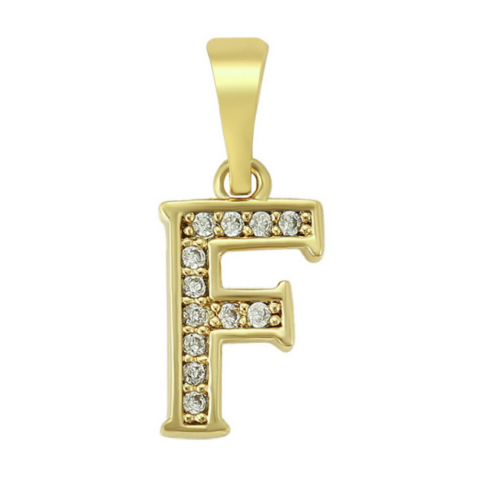 14K Gold Plated Initial Letter Name Pendant Necklace plus Chain. Oro Laminado