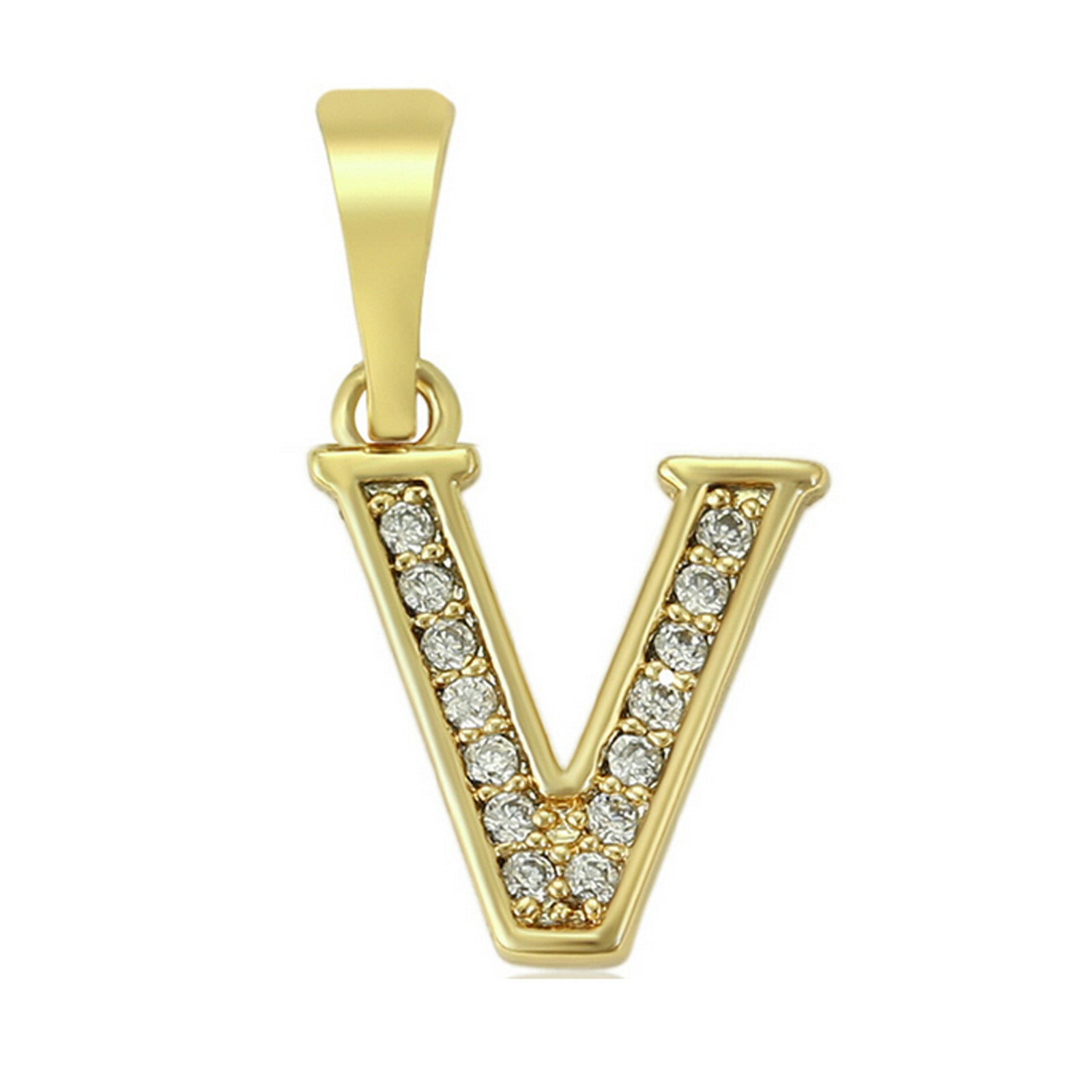 14K Gold Plated Initial Letter Name Pendant Necklace plus Chain. Oro Laminado