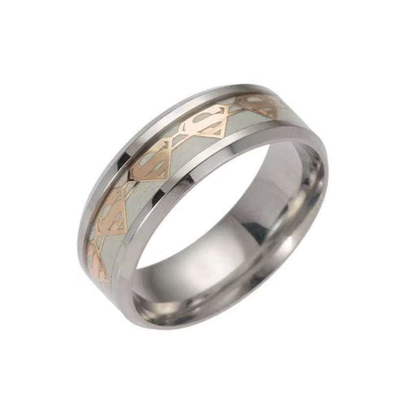 Luminous Dragon Rings for Men Black Gold Blue Color Stainless Steel Women Rings Trendy Glow in the Dark Male Band Ring Jewelry
