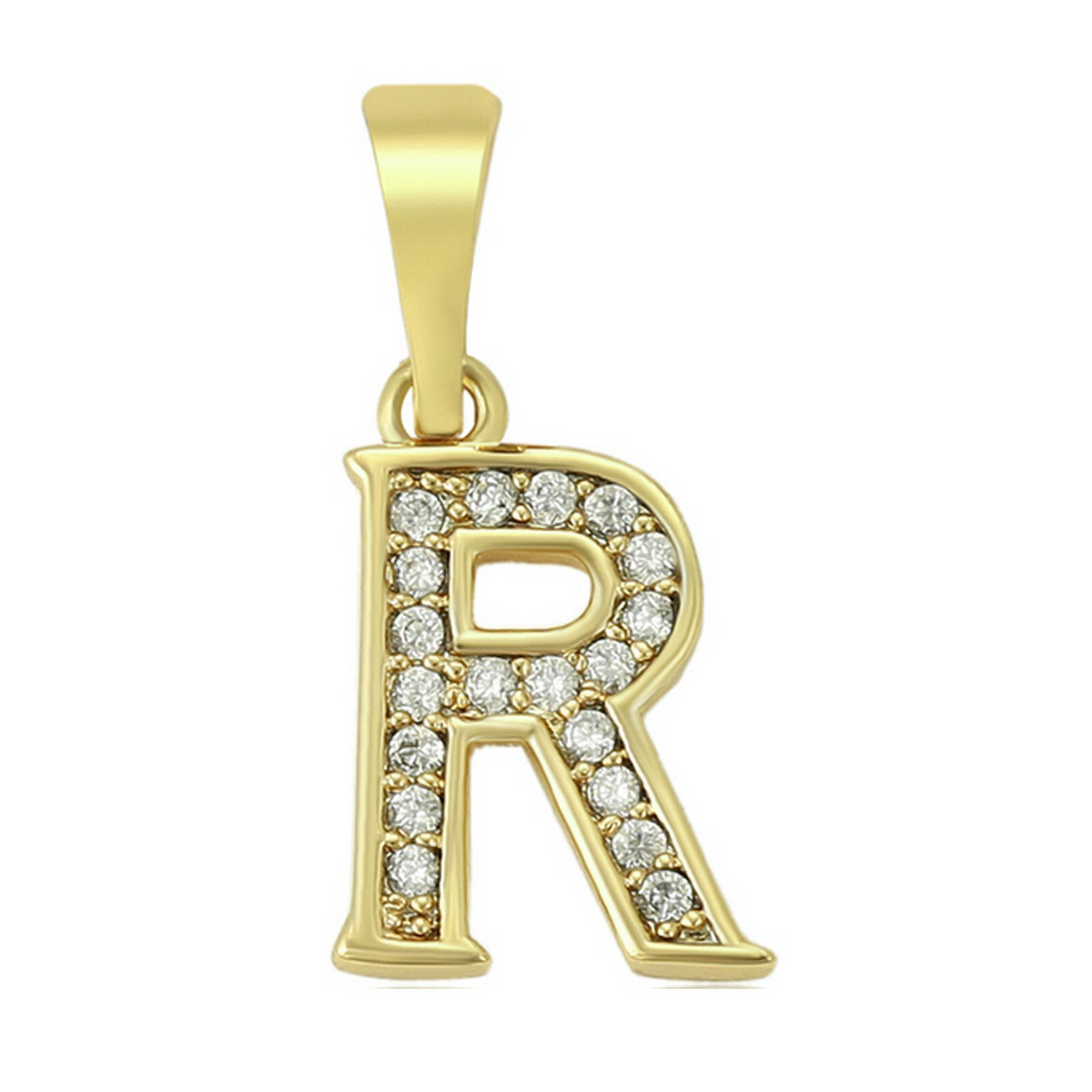 14K Gold Plated Initial Letter Name Pendant Necklace plus Chain. Oro Laminado