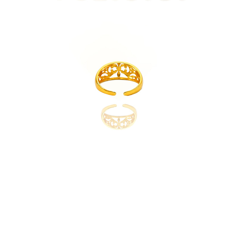 24K Gold Jewelry,Adjustable Flowers Ring Gold Sterling Jewelry for Women