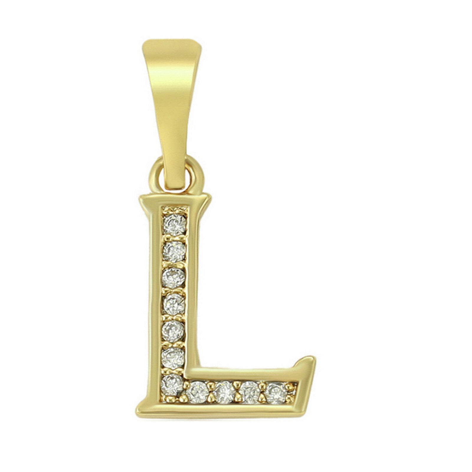 14K Gold Plated Initial Letter Name Pendant Necklace plus Chain. Oro Laminado