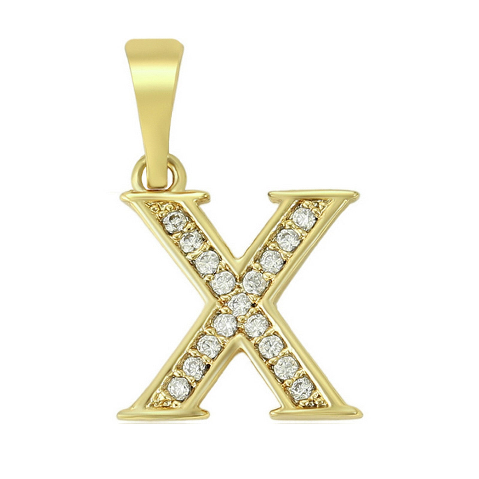 14K Gold Plated Initial Letter Name Pendant Necklace plus Chain. Oro Laminado