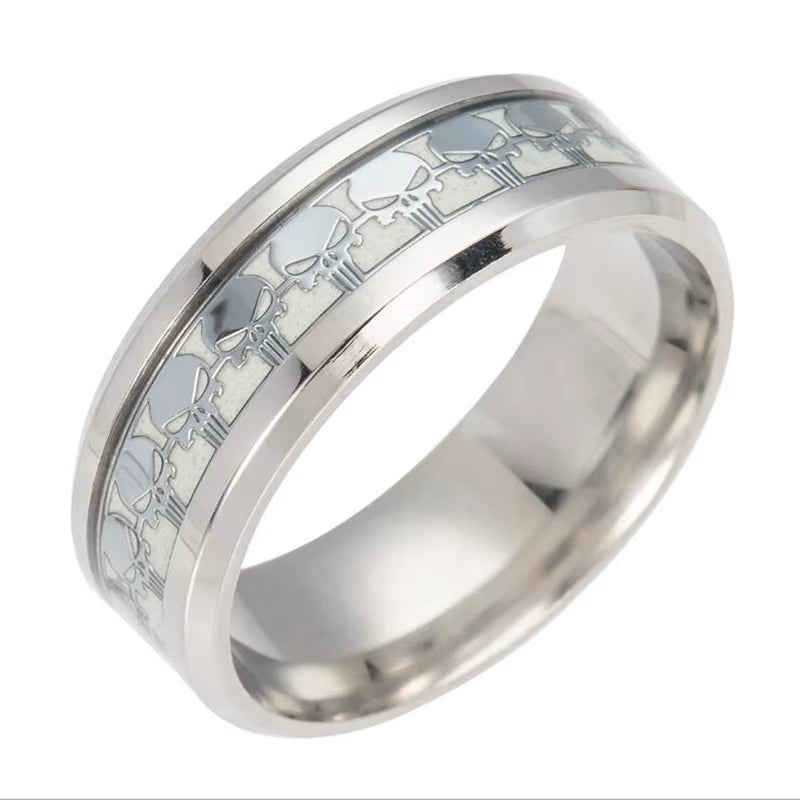 Luminous Dragon Rings for Men Black Gold Blue Color Stainless Steel Women Rings Trendy Glow in the Dark Male Band Ring Jewelry