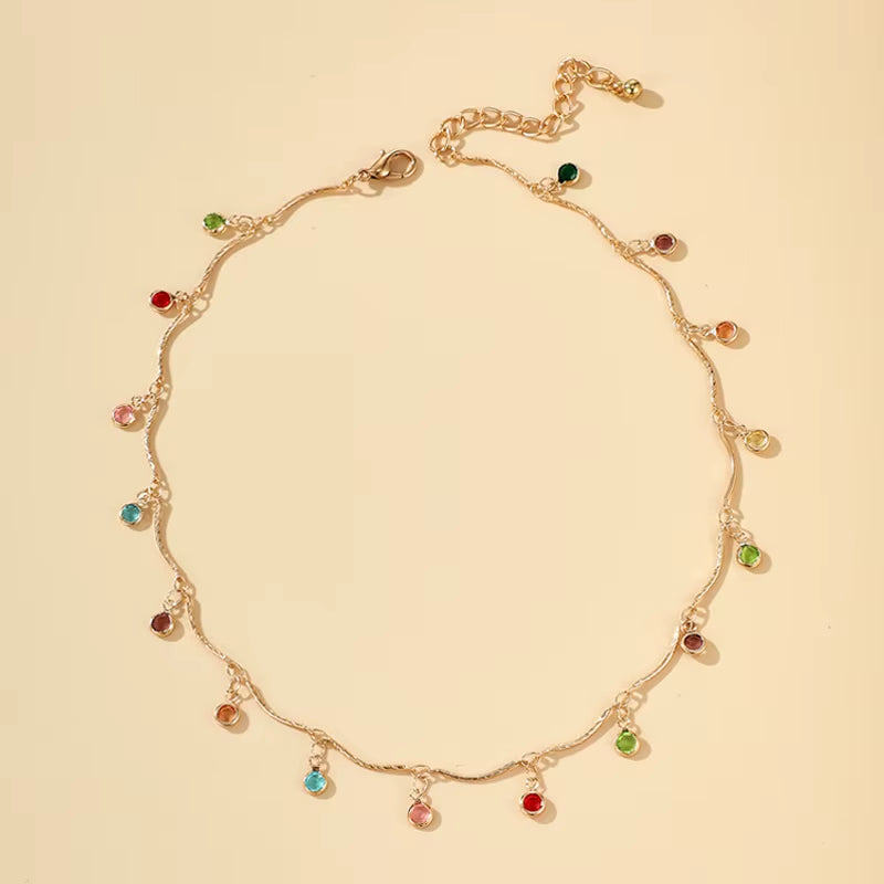Fashion Simple Candy Color Tassel Necklace for Women Aesthetic All-Match Pendant Jewelry Choker Neck Accessories Gift Chain