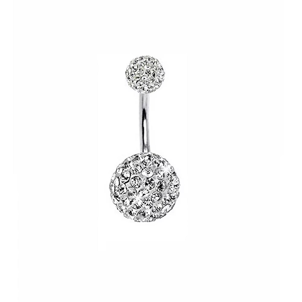 1Pc 14G Belly Button Ring Navel Nombril Piercing Surgical Steel Ear Rings CZ Body Piercing Jewelry 10 Mm Bar for Women Piercing