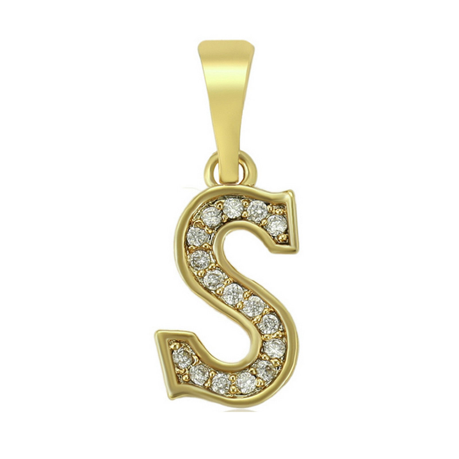 14K Gold Plated Initial Letter Name Pendant Necklace plus Chain. Oro Laminado