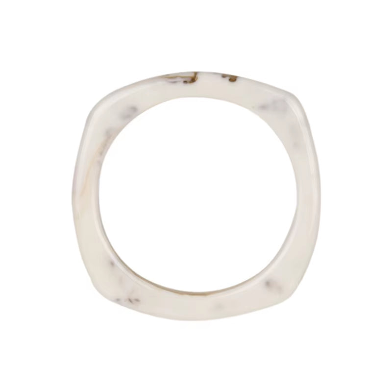 HUANZHI Vintage Resin Acrylic Geometric Irregular Square Quadrilateral Bangle Simple Style Bracelet for Women 2021 New Jewelery