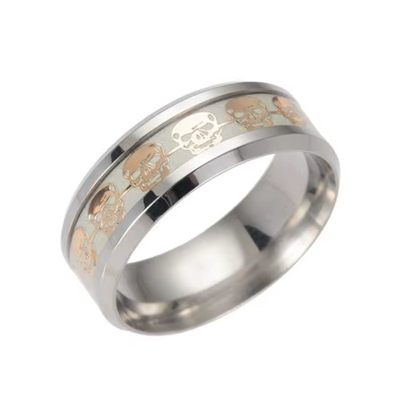 Luminous Dragon Rings for Men Black Gold Blue Color Stainless Steel Women Rings Trendy Glow in the Dark Male Band Ring Jewelry