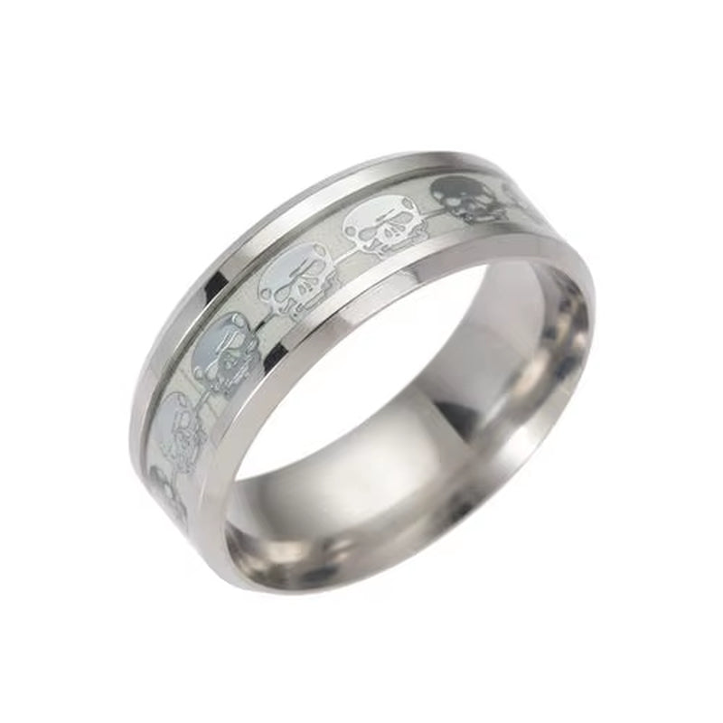 Luminous Dragon Rings for Men Black Gold Blue Color Stainless Steel Women Rings Trendy Glow in the Dark Male Band Ring Jewelry
