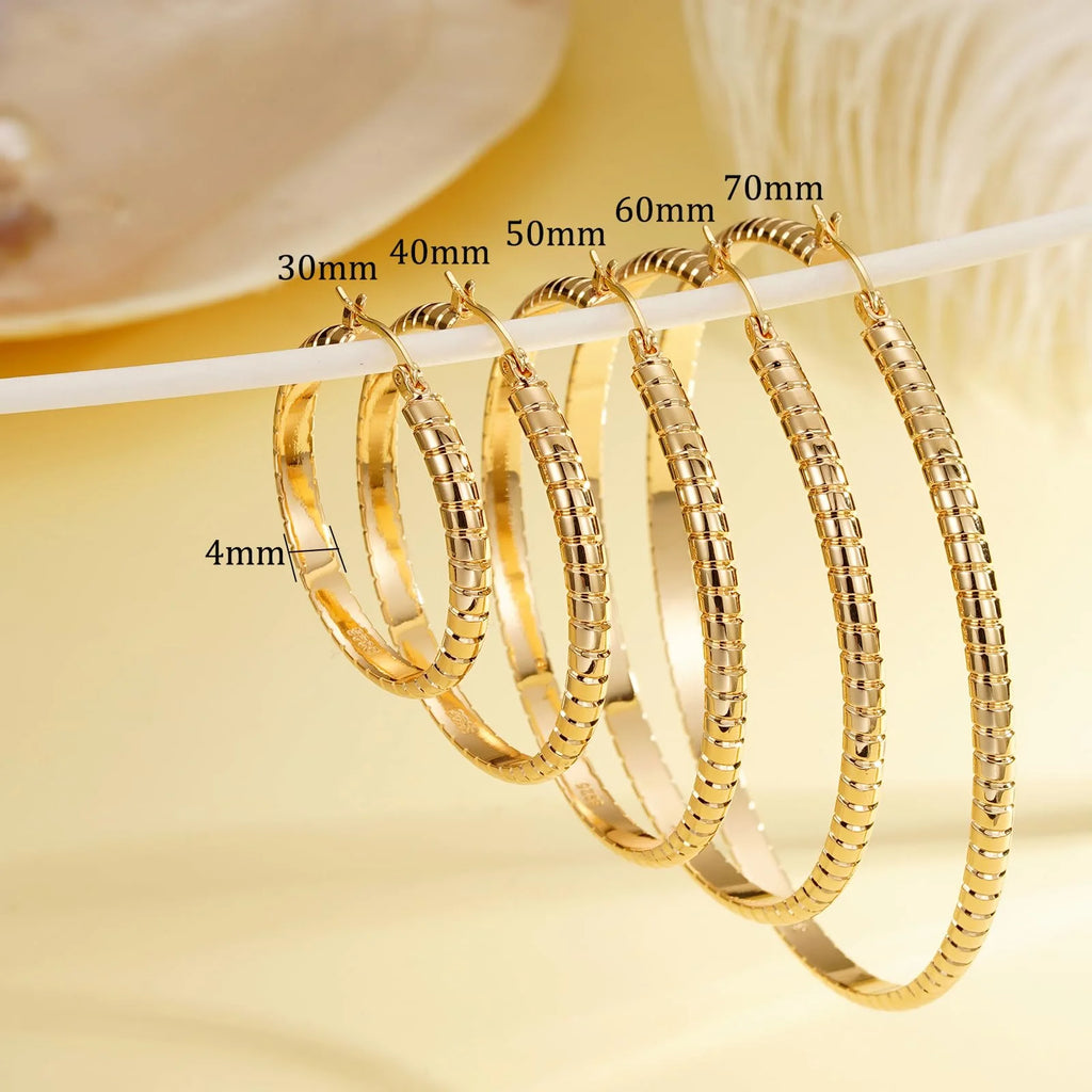 2 Pairs 18K Gold Plated Hoop Earrings for Women Big Large Extra Chunky Post Hypoallergenic Earrings Set Birthday Valentines Day Jewelry Gifts Her Mom Girlfriend Lady Female Adults Ideas 30/40MM