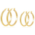 2 Pairs 18K Gold Plated Hoop Earrings for Women Big Large Extra Chunky Post Hypoallergenic Earrings Set Birthday Valentines Day Jewelry Gifts Her Mom Girlfriend Lady Female Adults Ideas 30/40MM