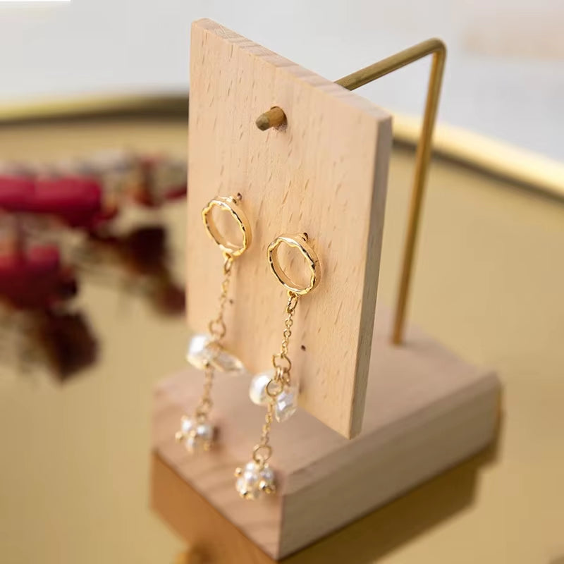 Earring Display Stand Earing Holder Case for Jewelry Sheet Pad Jewelery Organizer Jewellery Display Showcase Wood Acrylic Custom