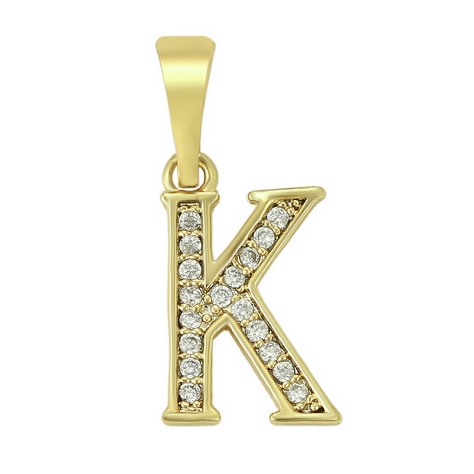 14K Gold Plated Initial Letter Name Pendant Necklace plus Chain. Oro Laminado