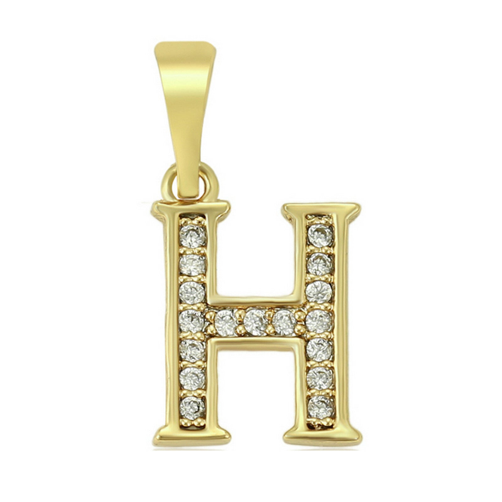 14K Gold Plated Initial Letter Name Pendant Necklace plus Chain. Oro Laminado