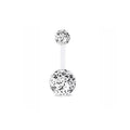 1Pc 14G Belly Button Ring Navel Nombril Piercing Surgical Steel Ear Rings CZ Body Piercing Jewelry 10 Mm Bar for Women Piercing
