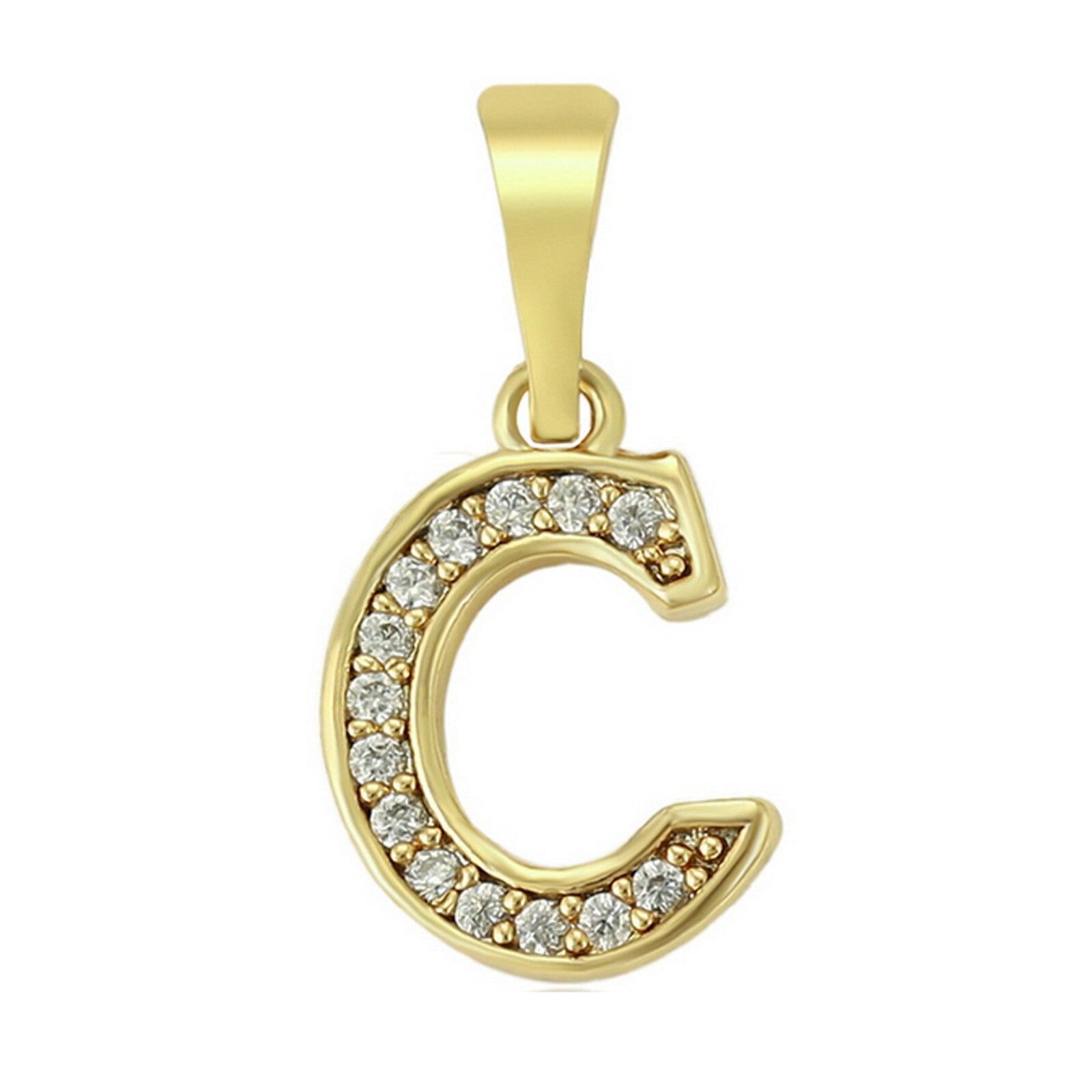 14K Gold Plated Initial Letter Name Pendant Necklace plus Chain. Oro Laminado