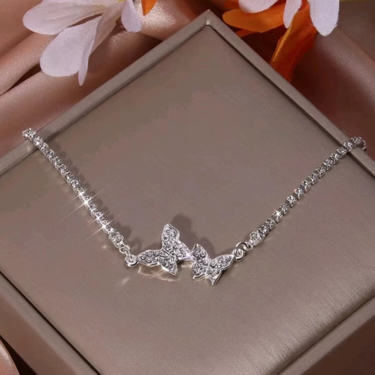 925 Sterling Silver Butterfly Bracelet for Women Fashion Luxury Rhinestone Charm Bracelets Versatile Bling Jewelery Party Gifts