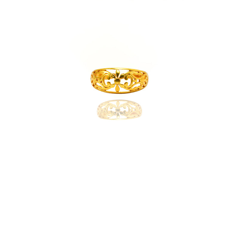 24K Gold Jewelry,Adjustable Flowers Ring Gold Sterling Jewelry for Women