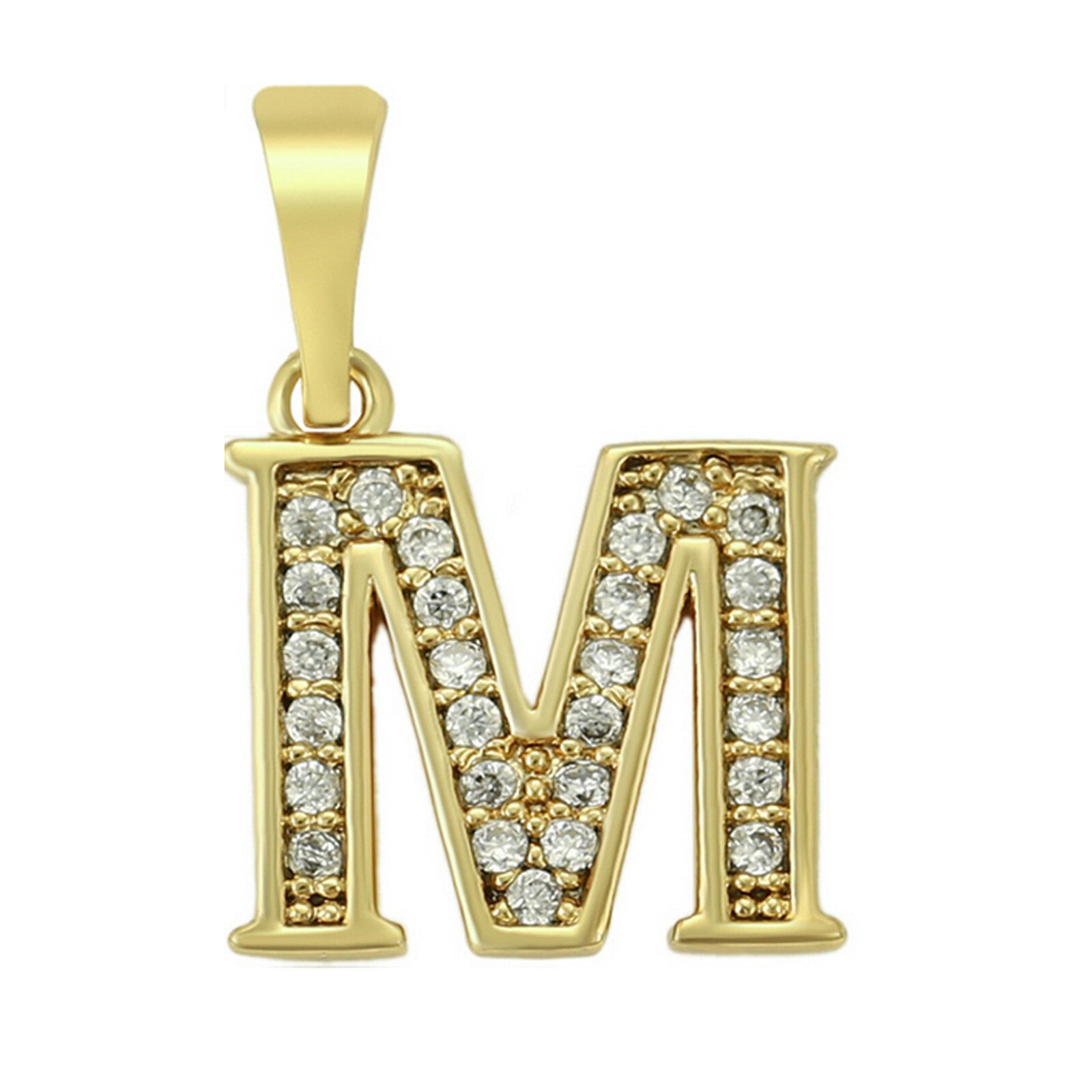 14K Gold Plated Initial Letter Name Pendant Necklace plus Chain. Oro Laminado