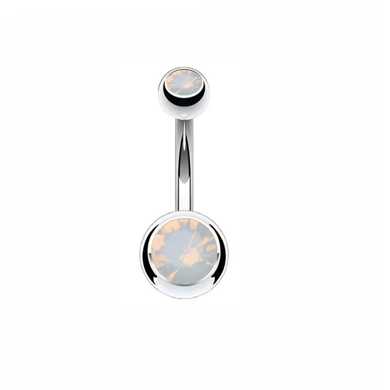 1Pc 14G Belly Button Ring Navel Nombril Piercing Surgical Steel Ear Rings CZ Body Piercing Jewelry 10 Mm Bar for Women Piercing