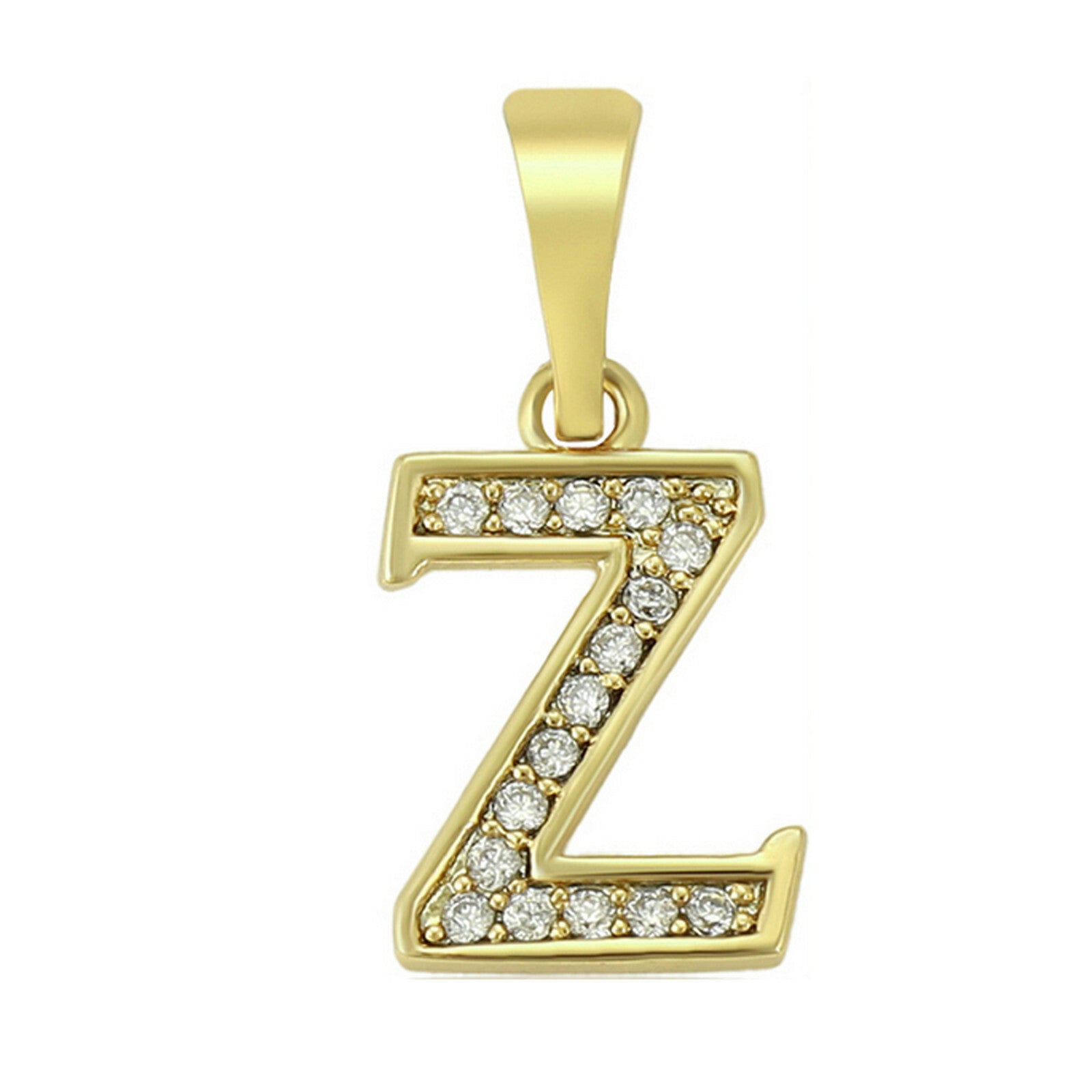 14K Gold Plated Initial Letter Name Pendant Necklace plus Chain. Oro Laminado
