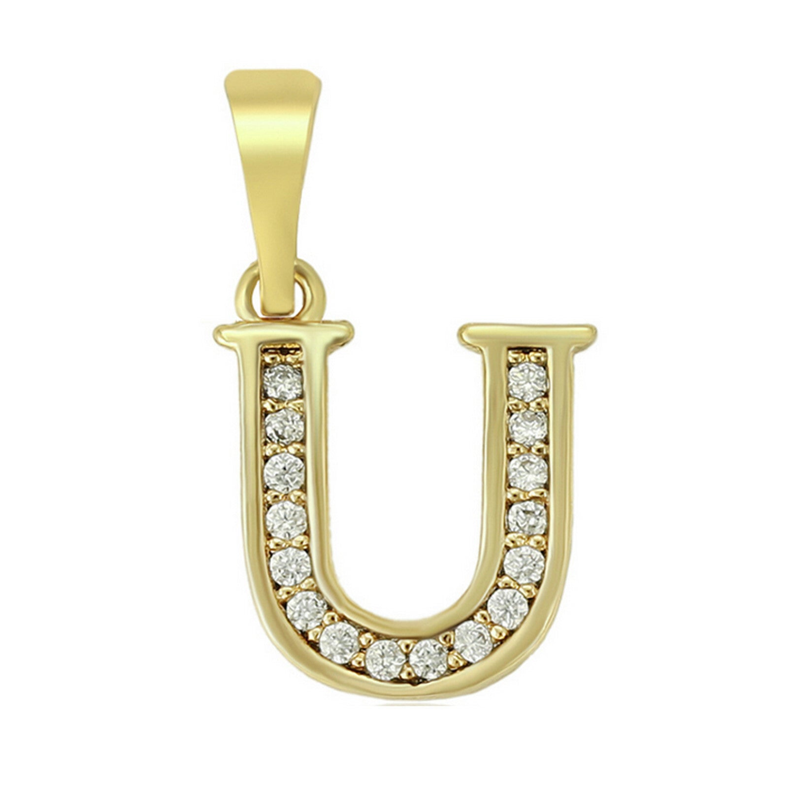 14K Gold Plated Initial Letter Name Pendant Necklace plus Chain. Oro Laminado