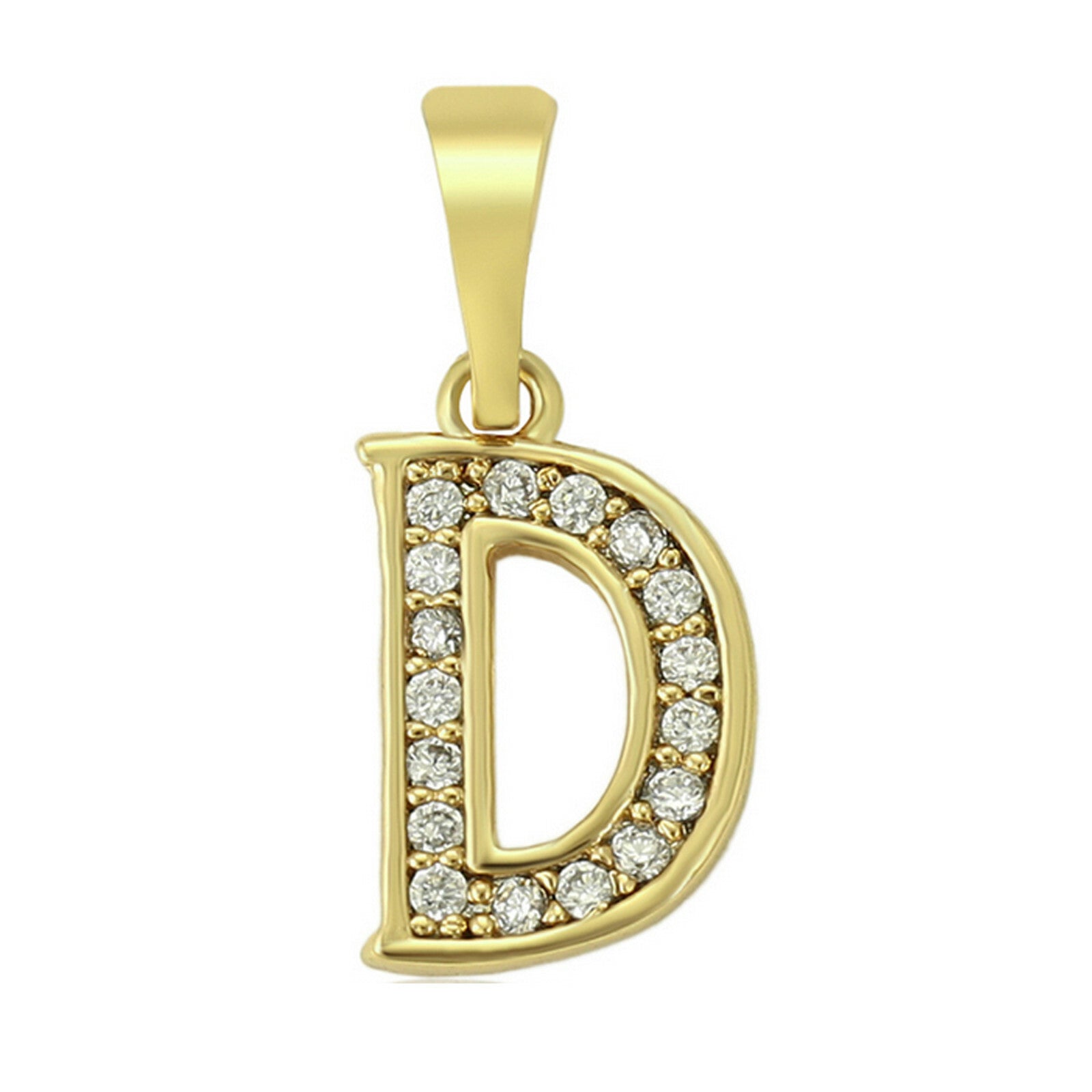 14K Gold Plated Initial Letter Name Pendant Necklace plus Chain. Oro Laminado