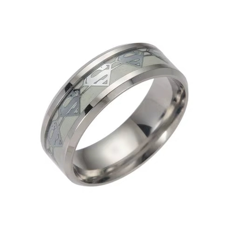 Luminous Dragon Rings for Men Black Gold Blue Color Stainless Steel Women Rings Trendy Glow in the Dark Male Band Ring Jewelry