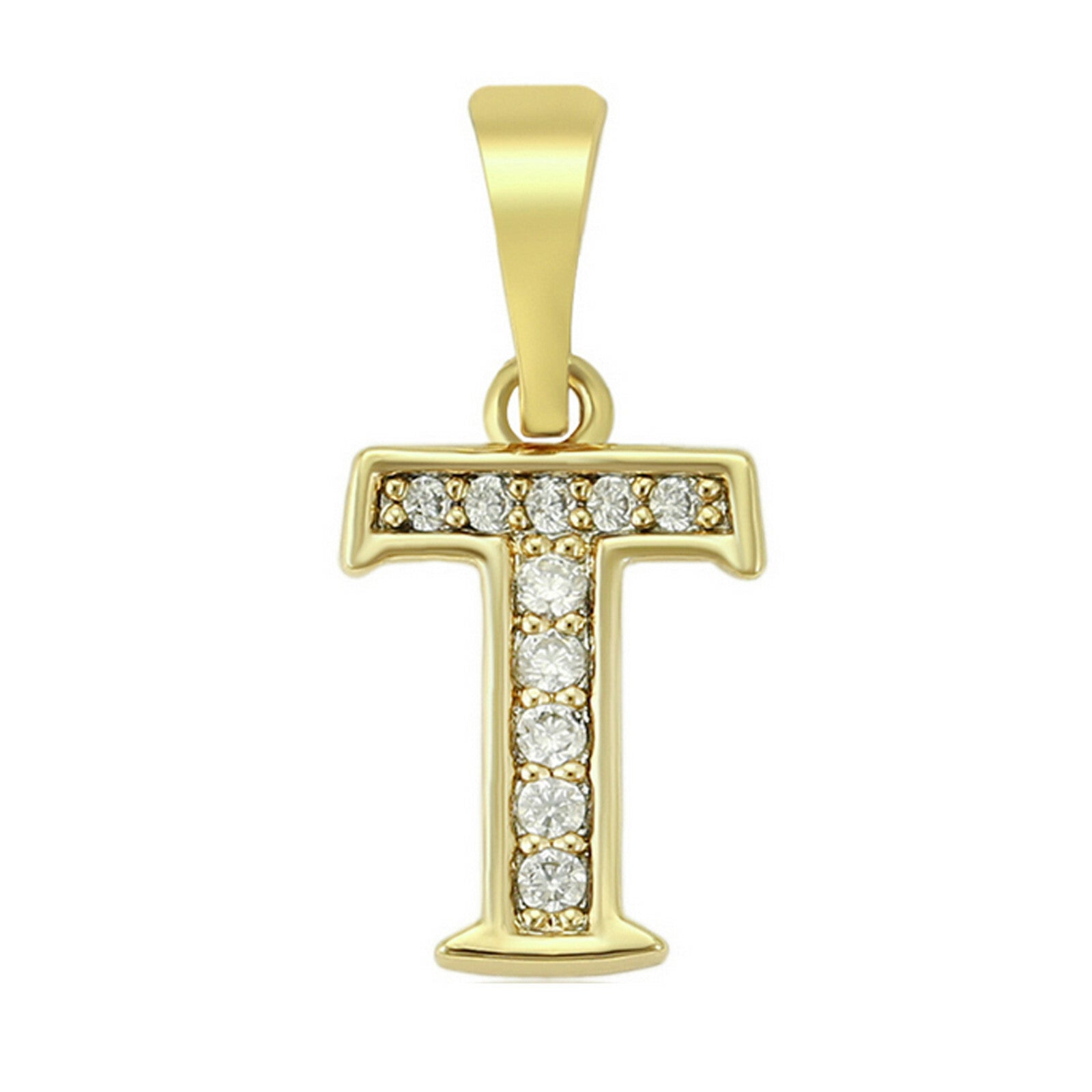 14K Gold Plated Initial Letter Name Pendant Necklace plus Chain. Oro Laminado