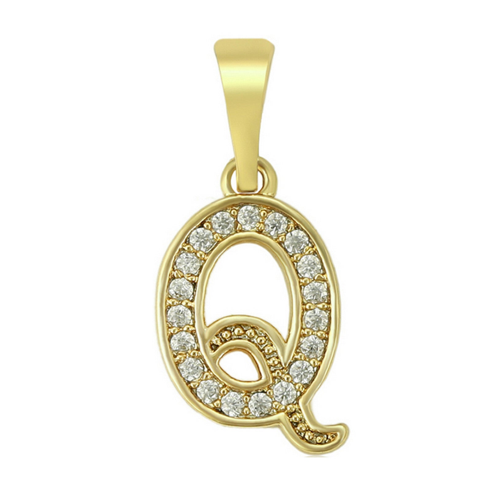 14K Gold Plated Initial Letter Name Pendant Necklace plus Chain. Oro Laminado